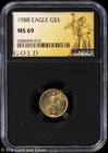 1988 $5 1/10 oz American Gold Eagle NGC MS 69 | Uncirculated UNC BU