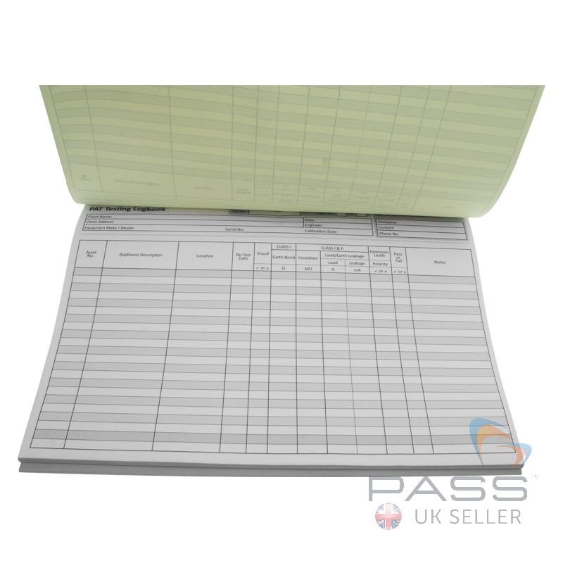 PASS PAT Testing Register Booklet Logbook with 50 sheets - up to 1100 ...