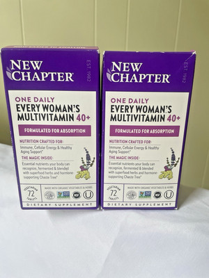 2x New Chapter One Daily Every Woman's Multivitamin 40+ (144Tablets) - Exp 06/26