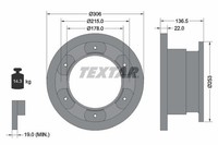 2X Bremsscheibe Hinten Textar 93127300 FÜR Iveco Bremsscheiben Scheibenbremse