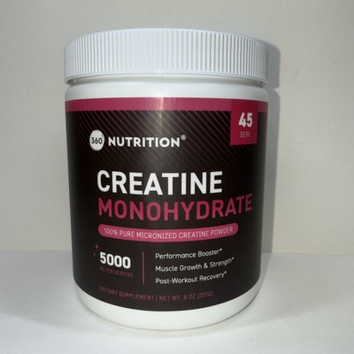 360 Nutrition Creatine Monohydrate   5000 MG - 100% Micronized. 8 OZ Exp: 9/27