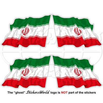 IRAN Iranian Waving Flag Persia, Persian 50mm (2'') Vinyl Stickers, Decals x4