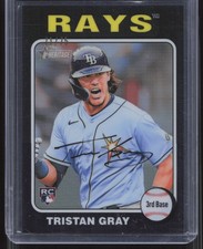 2024 Topps Heritage #607 Tristan Gray Chrome Black Refractor #/75