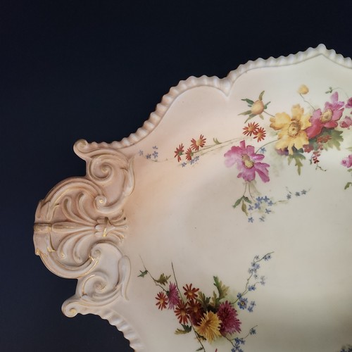 Antique Royal Worcester Blush Ivory 15-3/4" L Serving Platter Dish Gold Floral - Picture 4 of 20