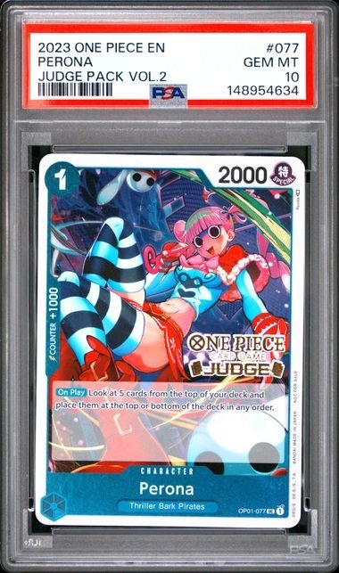 2023 ONE PIECE JUDGE PACK VOLUME 2 077 PERONA PSA 10 GEM MINT