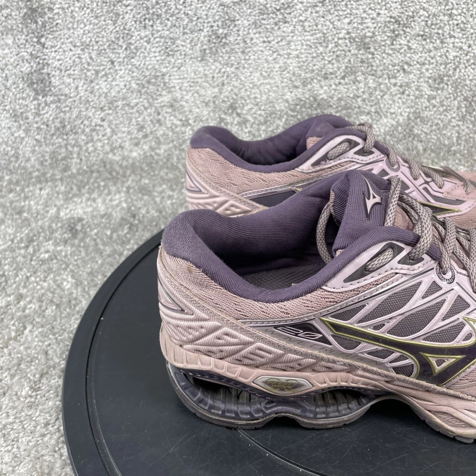 美津浓鞋女式 9.5 码 Wave Creation 20 Woodrose Plum 完美网眼跑步 — 第 3/4 张图片