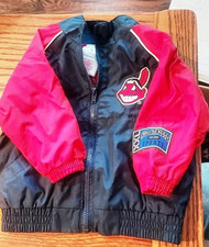 Small Childs Vintage Cleveland Indians Baseball Jacket by Kid Athelete Q