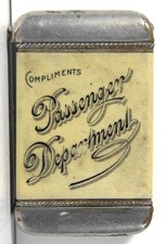 ca1905 ROCK ISLAND RAILROAD LINE CELLULOID ADVERTISING POCKET MATCH SAFE VESTA