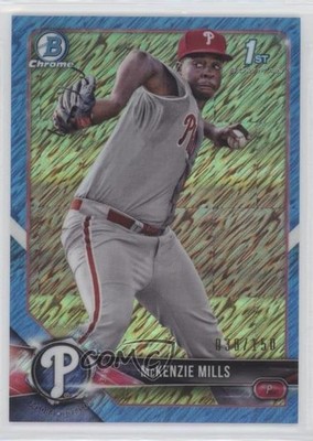 2018 Bowman Chrome Prospects Blue Shimmer Refractor 38/150 McKenzie Mills uk2