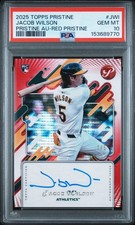 2025 Topps Pristine JACOB WILSON RC Rookie Auto Red Pristine 1/5!! PSA 10!!