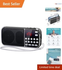 Portable Bluetooth AM FM Radio with LED Flashlight Small Pocket Size Stereo