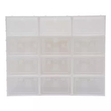 20-Pair White Stackable Plastic Shoe Boxes