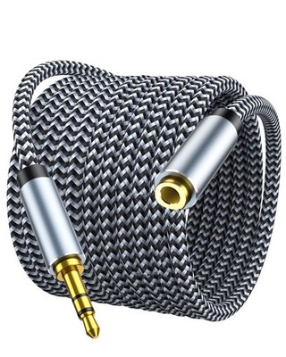 MORELECS Headphone Extension Cable 10ft - Aux 3.5mm 10ft, Grey