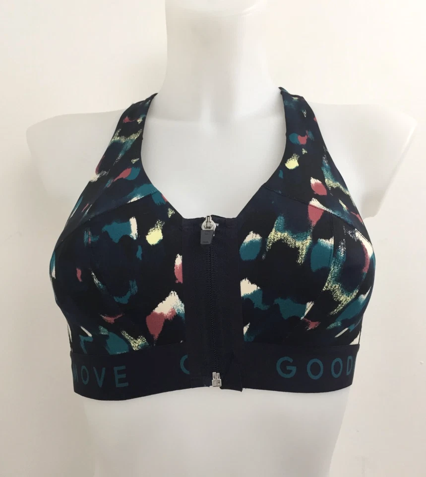 Goodmove Women's Ultimate Sports Bra 2 Pack Navy Mix Abstract Print New F1 - Image 2 of 4