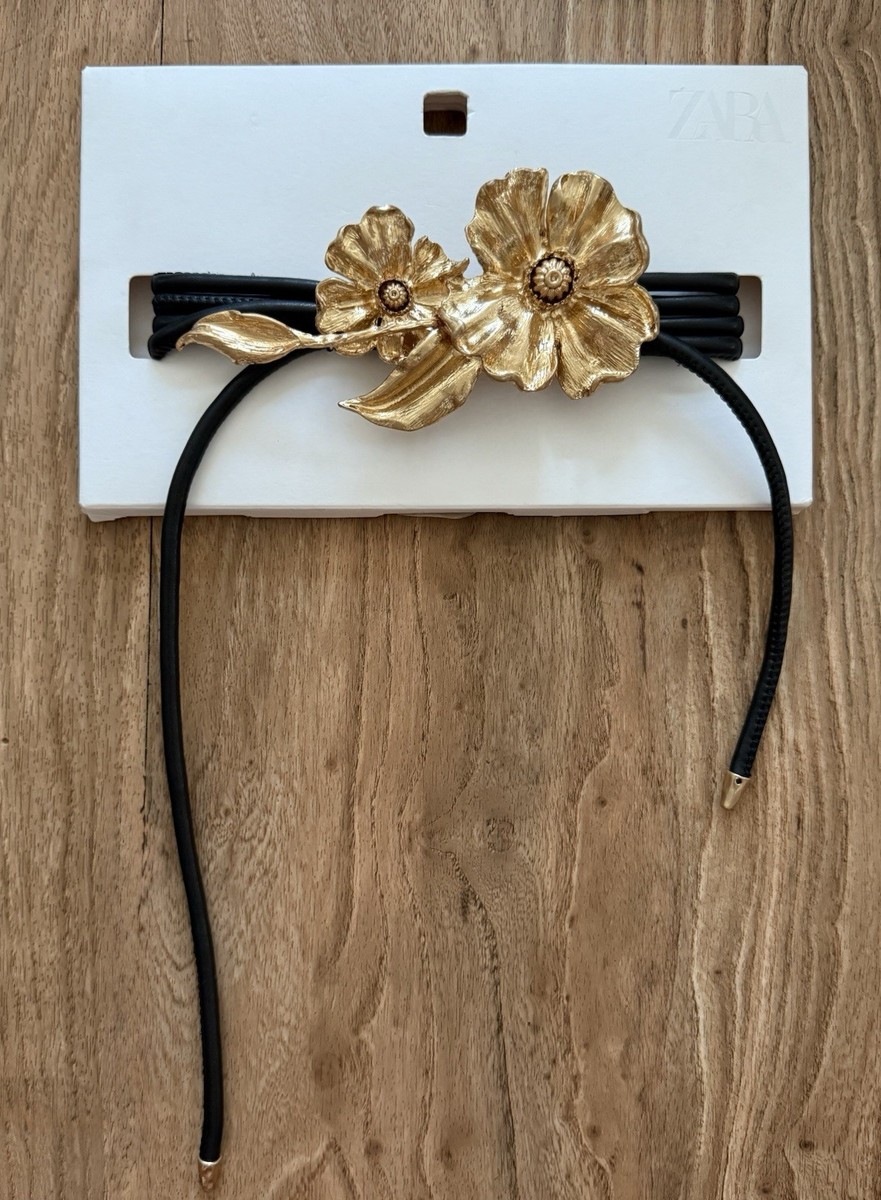 Zara NWOT flower cord belt 4548/077 Zara FLOWER CORD BELT Size 32 (85) | eBay main image 3