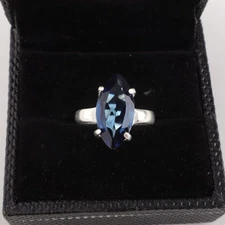 London Blue Topaz Gemstone 925 Sterling Silver Handmade Jewelry Ring Gift