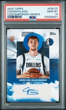2025 Topps Basketball # CM-CF Cooper Flagg Contemporary Marks PSA 10 Card Auto !