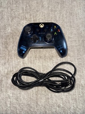 Xbox One Wired Controller Clear Blue 048-082 Tested Working
