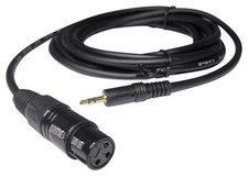 Rockville RXLR-AUX 10 Ft XLR Female to 1/8" TRS AUX Cable, 100 Copper Black