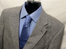 Bert Pulitzer Men Beige Gray Black Blazer 100 Silk 42R 2 Button Jacket