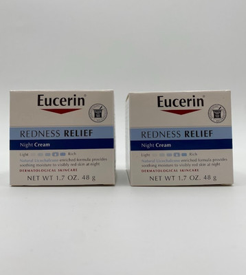 Eucerin Redness Relief Night Creme Dermatological Skincare 48g 1.7 Oz X2