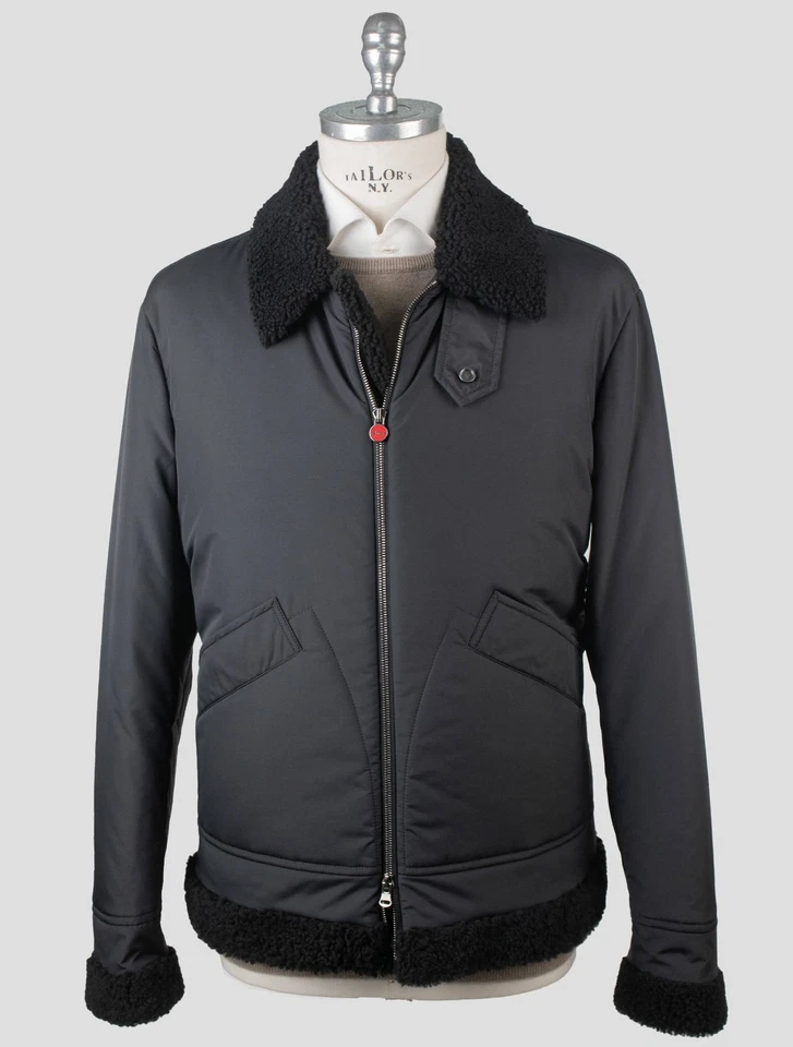 NEW KITON BLACK PA VIRGIN WOOL SILK SHEEPSKIN FUR COAT US 42 - EU 52 US1056 - Image 4 of 4