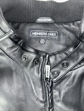 Men's Vintage Members Only Faux Leather Jacket Quilted Lining