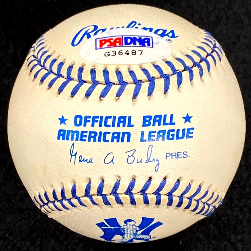Mayor Rudy Giuliani signed New York Joe Dimaggio Logo Baseball autograph PSA view 4