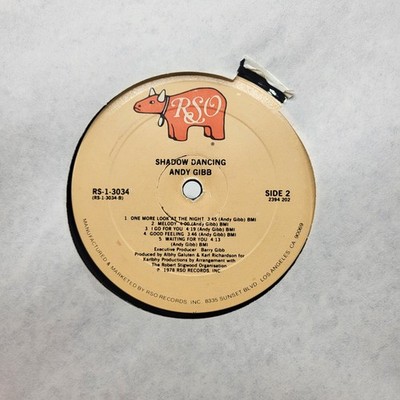 Andy Gibb Shadow Dancing LP Record No Jacket 1978 RSO RS-1-3034 The Bee Gees
