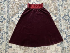 Vintage 70’s Gunne Sax Jessica’s Gunnies Skirt Maroon Velvet Midi Women’s Size 7
