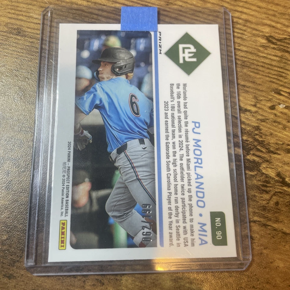 PJ Morlando 2024 Panini Prospect Edition #90 Red Prizm /199 Miami - Image 2 of 2