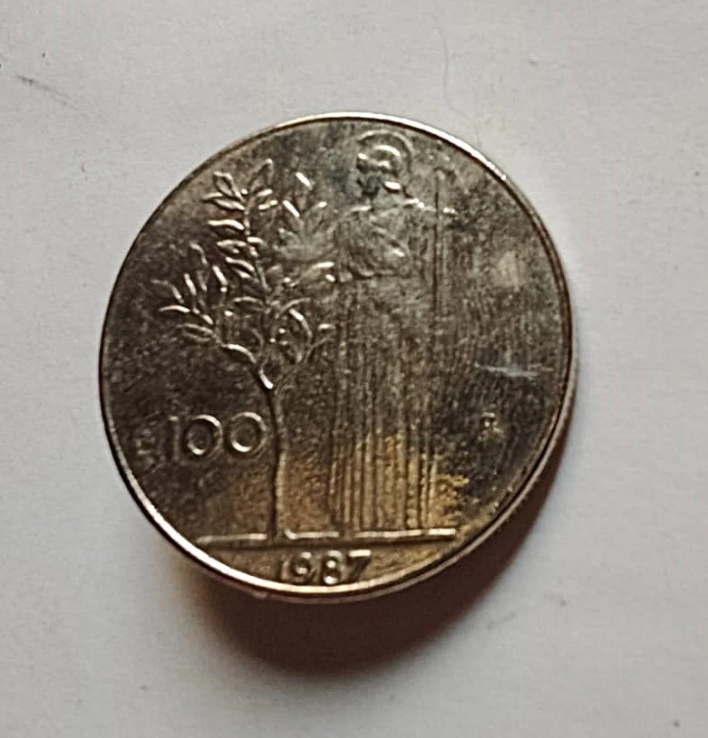 BOTTONE "100 LIRE" originale, insolito e introvabile * DE LIGUORO *RODIO ARGENTO - Immagine 2 di 3