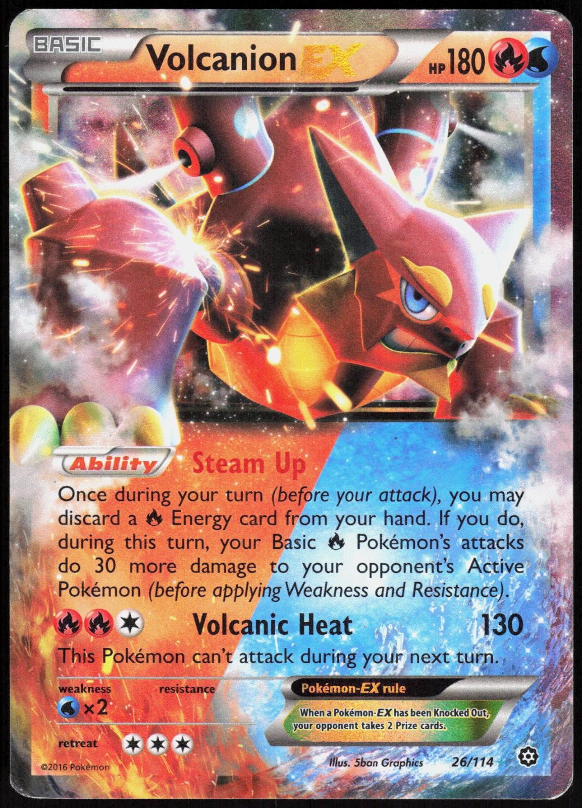 Volcanion EX 26 Steam Siege - Holo Pokemon MP (EX Rare)
