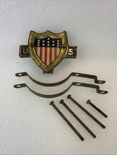 Vintage Us Shield Stars And Stripes License Plate Topper Wmounting Bracket 3