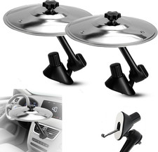 Mini Car Drum Cymbal Air Vent Decoration for Music Lovers Silver - 2PCS