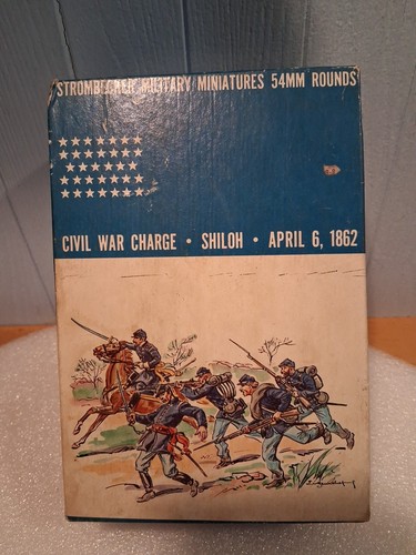 Vintage 1966 Strombecker Military Miniatures 54mm Rounds Civil War Charge Shilon