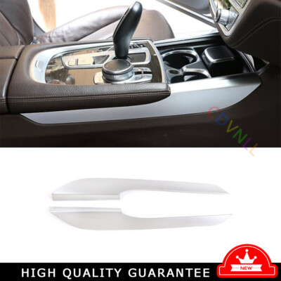 Gear Shift Both Side Cover Trim 2PCS Fit For BMW 7 Series 2016-2022 Matte Silver