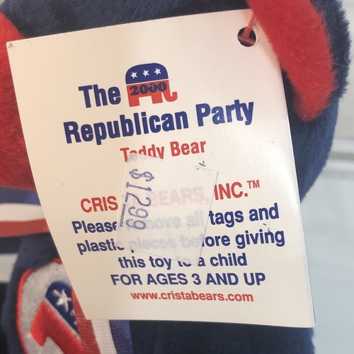 Bolsa de frijoles elefante republicano oso juguete de peluche animal de peluche Cris Ta Bears Inc - Imagen 6 de 10