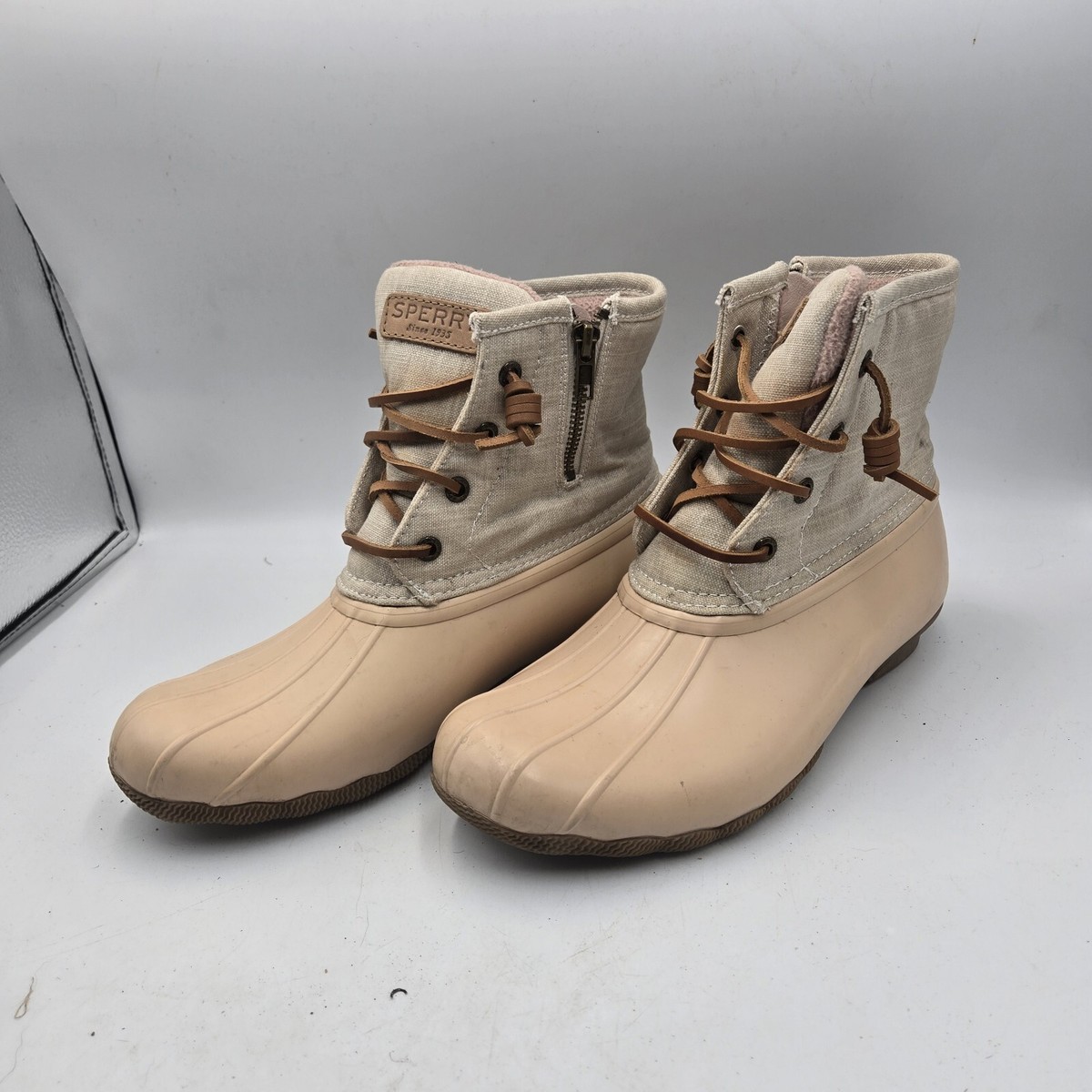 Sperry Top Sider Pink Wool Duck Boots Women's Size STS80410