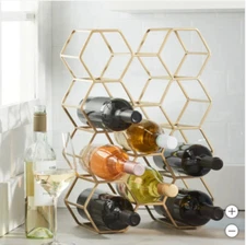 11 Bottle Wine Rack - Gold color - Brand New - Free Shipping