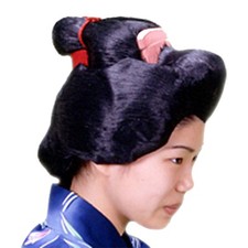 Black Geisha / Maiko Wig - Straight Style For Carnival, Cosplay, Asian Themed Events