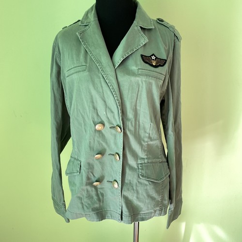 CABI OLIVE GREEN GOLD ACCENT MILITARY 