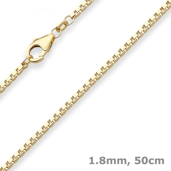 1,8Mm Veneziakette Goldkette Collier Halskette Aus 585 Gold Gelbgold 50Cm-image