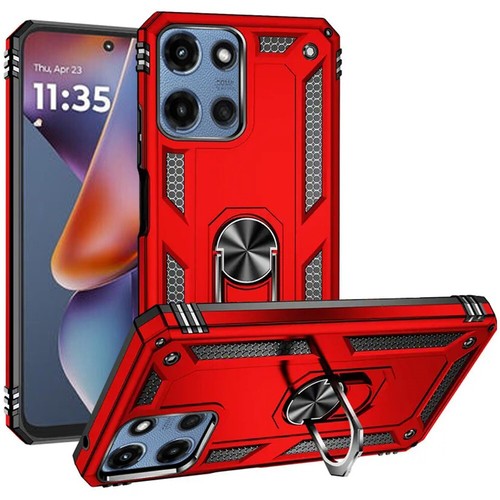 Pour Motorola Moto G 5G 2025 Coque Anneau Support Métal Magnétique + Verre Trempé - Photo 12 sur 32