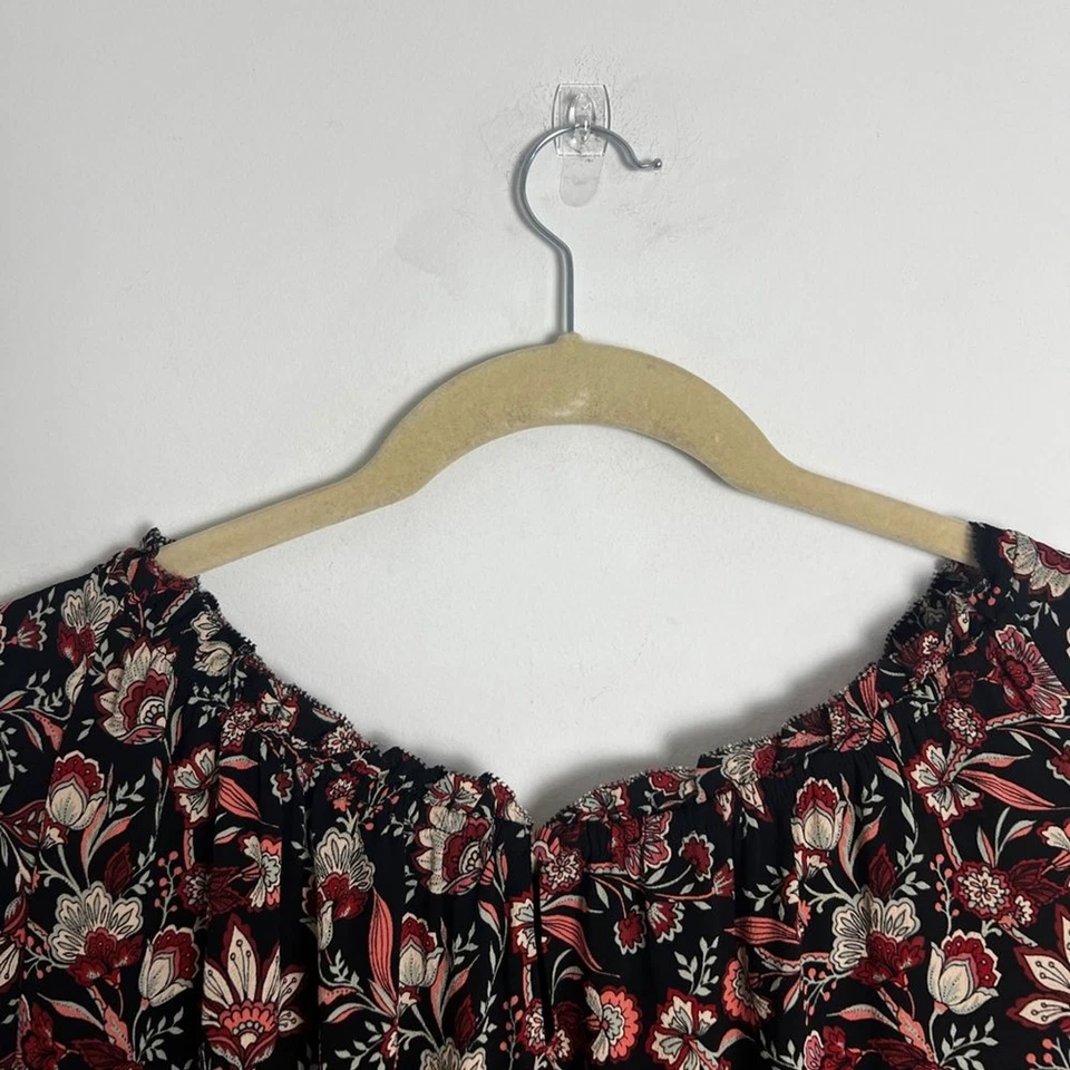 Talbots Plus Bracelet Sleeve Elastic Waist Autumn Garden Feminine Midi Dress 2X - Image 4 of 4