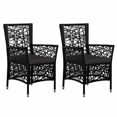 premium.xl Gartenstühle 2 Stk. mit Polstern Poly Rattan ...