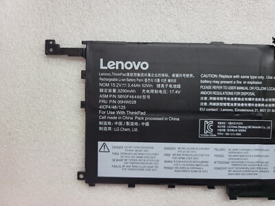 Lenovo SB10F46466 00HW028 Battery 15.2V 3.44Ah X1c Original