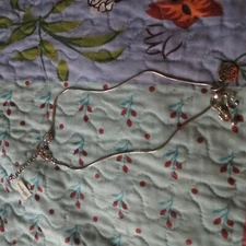 brighton Silver Tone 16"necklace with Big Dream And Musical Note