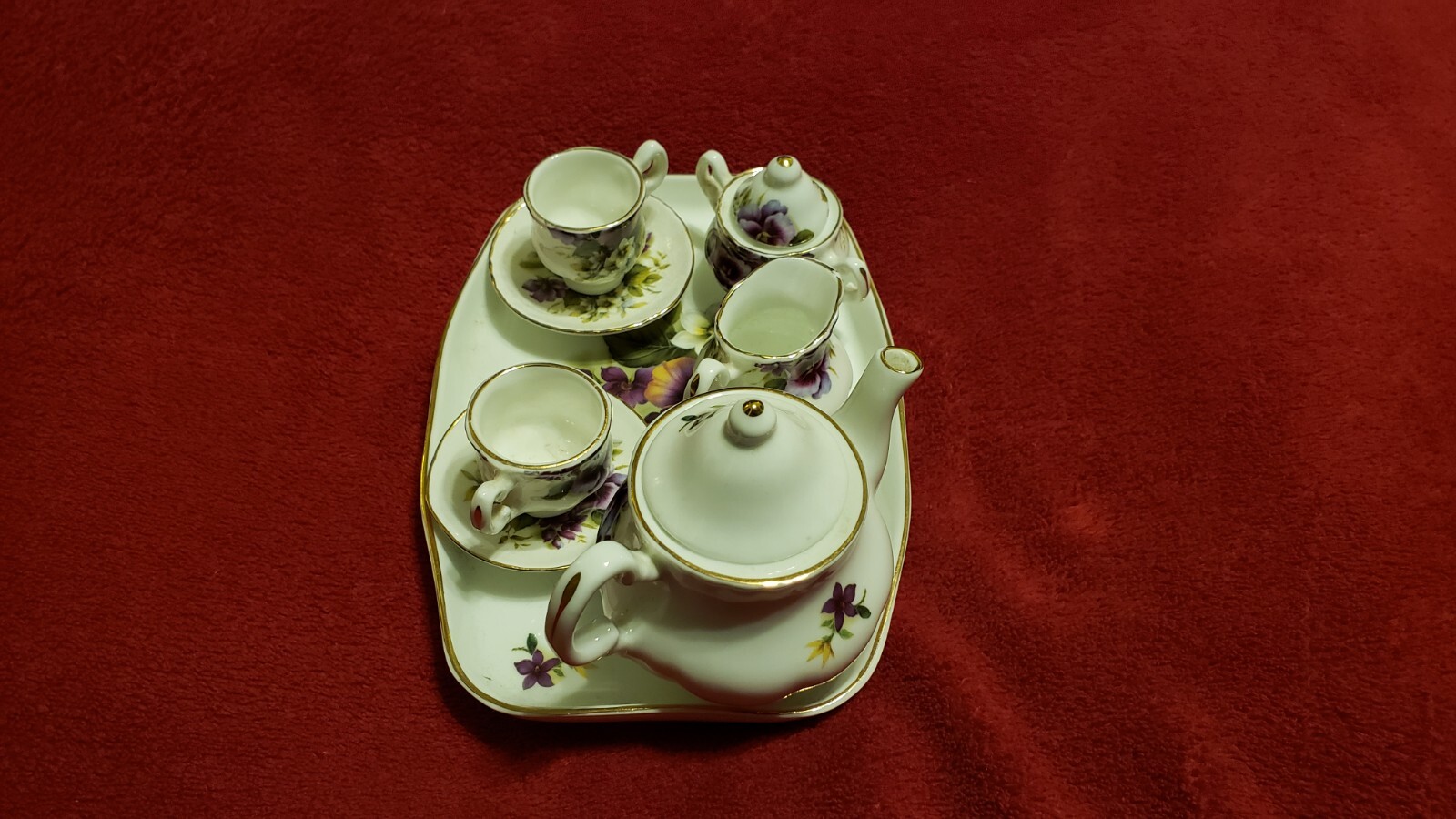 Florence Collectables Fine Bone China Miniature Tea Set eBay