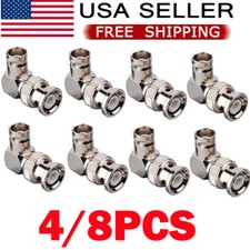4/8x BNC Right Angle Adapter Male To Female RF Coax Cable Adapters 90 Degree US